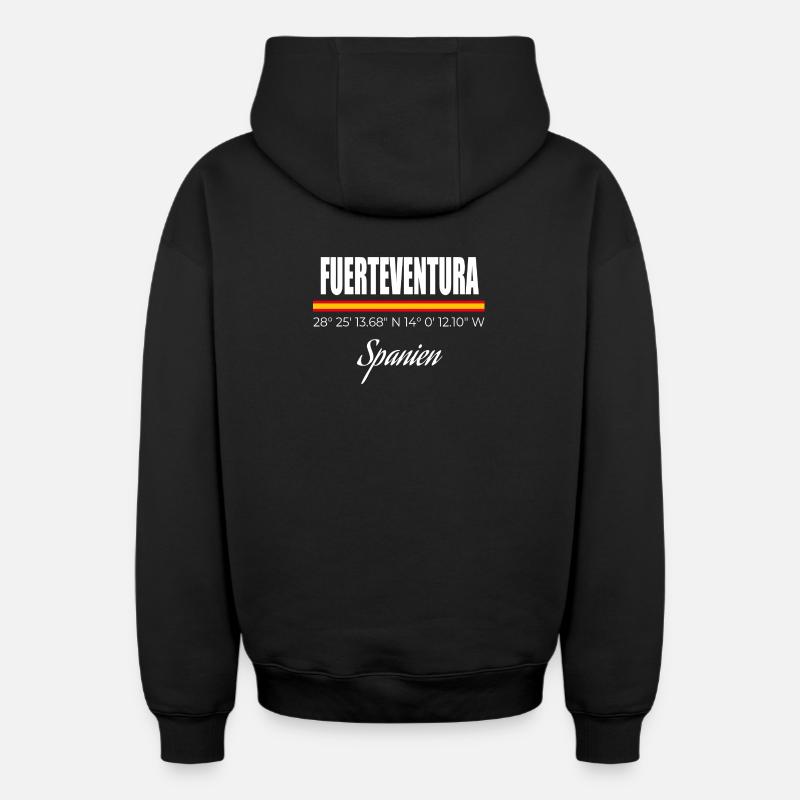 Fuerteventura - Sweat à capuche unisexe zippé oversize épais SPREAD - noir