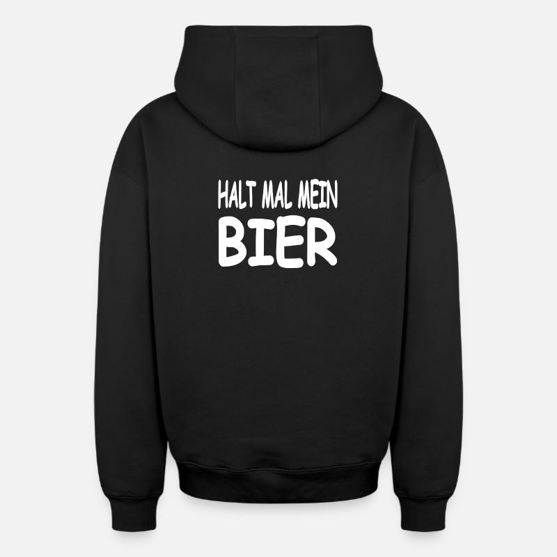 Bière - Sweat à capuche unisexe zippé oversize épais SPREAD - noir