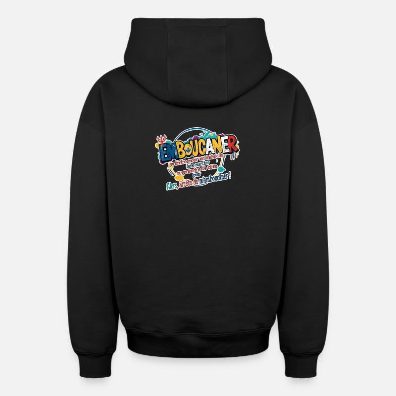 Marseille Slang Art - Emboucaner Expression Design - Sweat à capuche unisexe zippé oversize épais SPREAD - noir