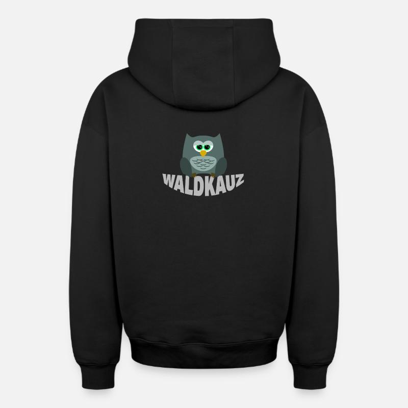 Chouette hulotte - Sweat à capuche unisexe zippé oversize épais SPREAD - noir
