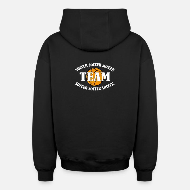 ÉQUIPE DE FOOTBALL - Sweat à capuche unisexe zippé oversize épais SPREAD - noir