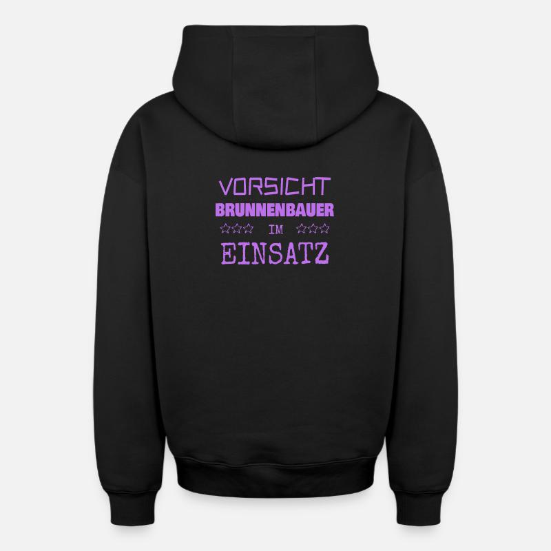 Beruf Brunnenbauer - Oversized Heavyweight Unisex Zip Hoodie - Schwarz