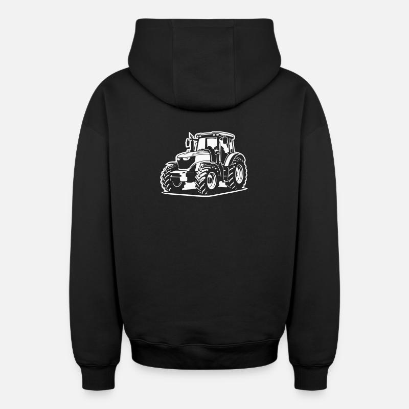 Traktor / Trecker / Schlepper (Differenzbild) - Oversized Heavyweight Unisex Zip Hoodie - Schwarz