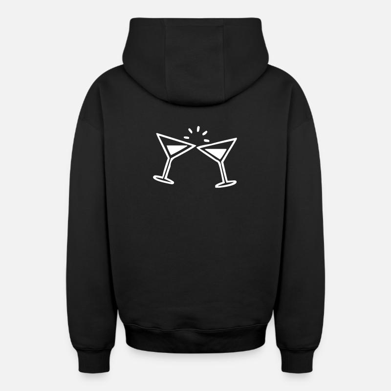 Verre à martini - Sweat à capuche unisexe zippé oversize épais SPREAD - noir