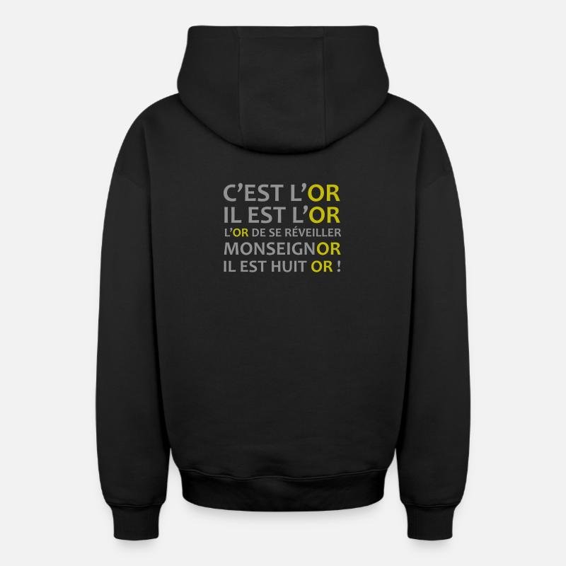 Monseignor - Sweat à capuche unisexe zippé oversize épais SPREAD - noir