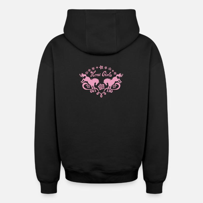 Fille de cheval - Sweat à capuche unisexe zippé oversize épais SPREAD - noir
