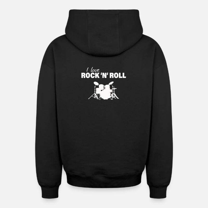 Rock and roll - Sweat à capuche unisexe zippé oversize épais SPREAD - noir