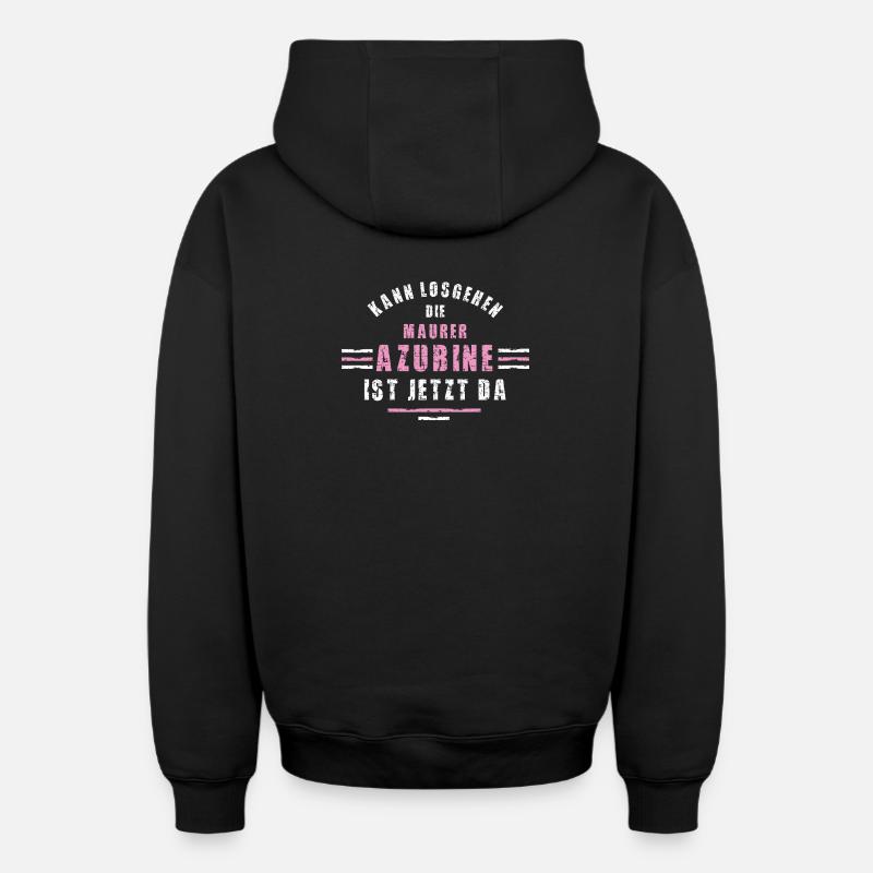 Bricklayer Trainee Apprenticeship Bricklayer - Oversized Heavyweight Unisex Zip Hoodie - black