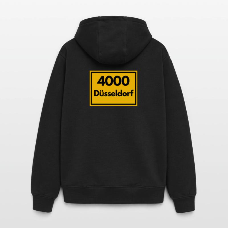 OLD POSTCODE POSTCODE RETRO 4000 DÜSSELDORF - OLD Oversized Heavyweight Unisex Zip Hoodie