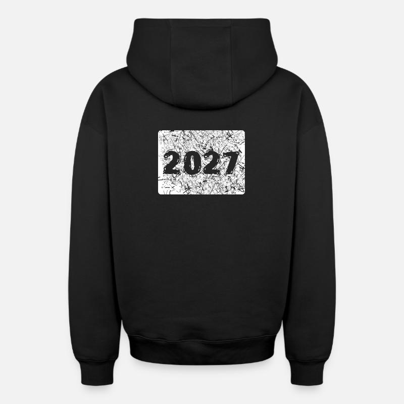 Année 2027 - Sweat à capuche unisexe zippé oversize épais SPREAD - noir
