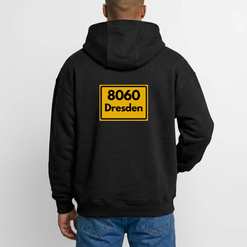 OLD POSTCODE ZIP CODE 8060 DRESDEN SAXONY Oversized Heavyweight Unisex Zip Hoodie