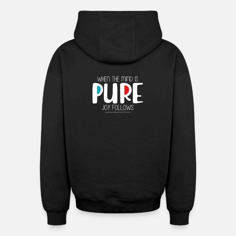 Pur - Sweat à capuche unisexe zippé oversize épais SPREAD - noir