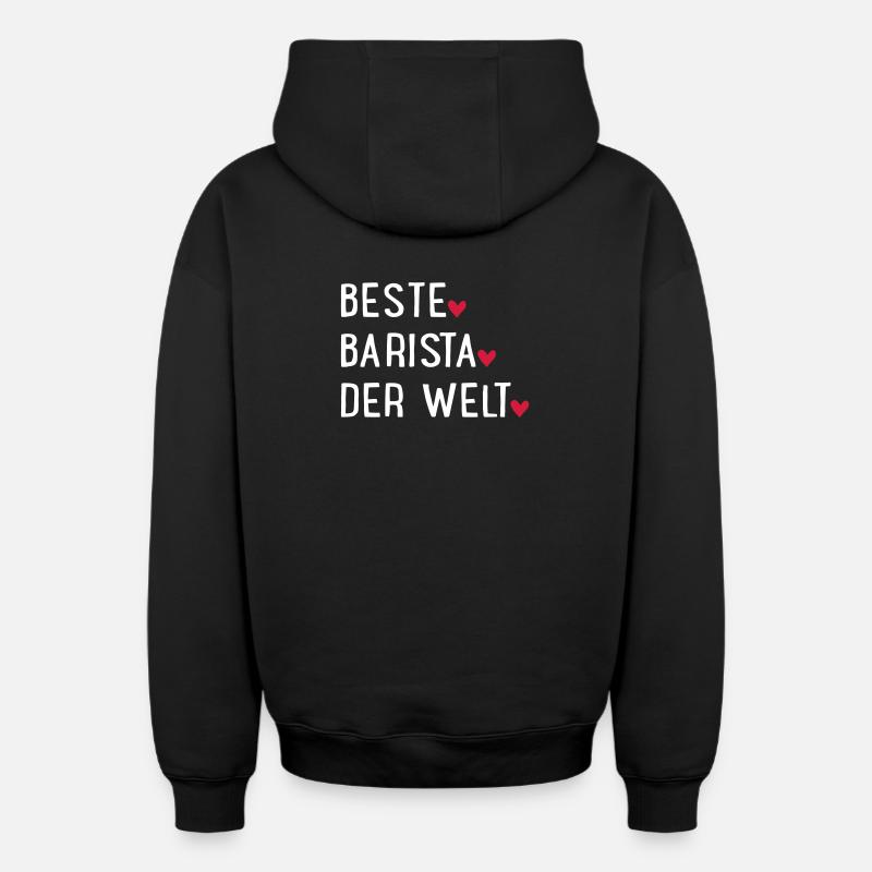 Meilleur Barista - Sweat à capuche unisexe zippé oversize épais SPREAD - noir