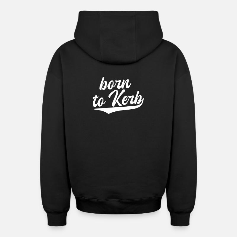 Né à Kerb / Kirchweih - Sweat à capuche unisexe zippé oversize épais SPREAD - noir