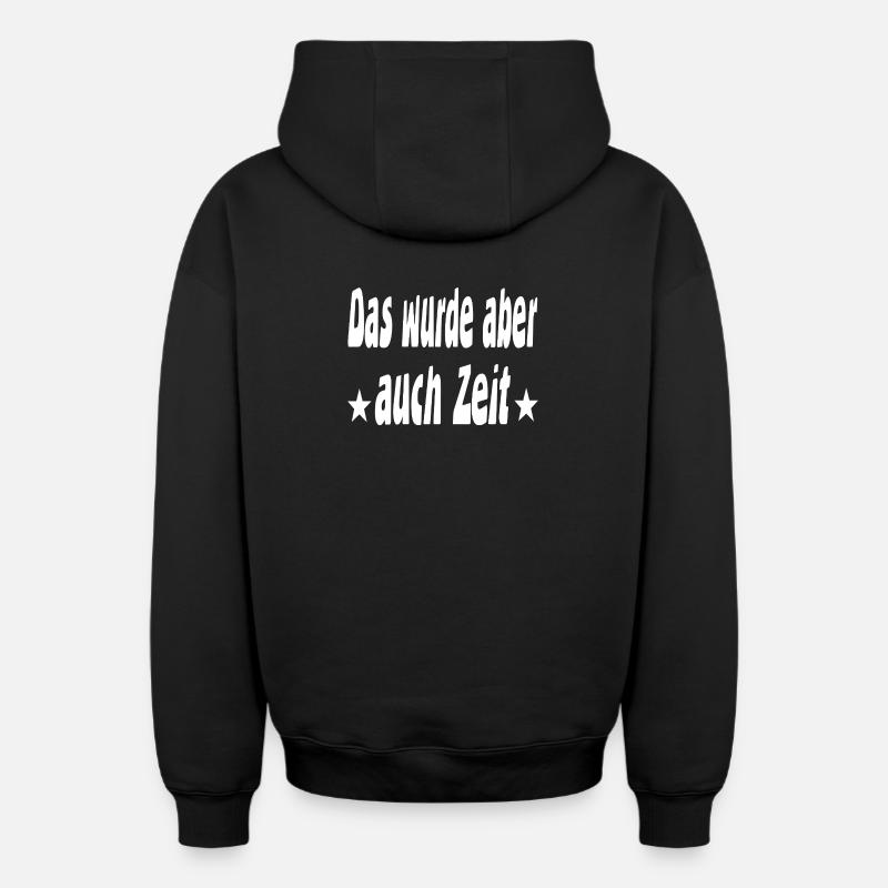 Heure - Sweat à capuche unisexe zippé oversize épais SPREAD - noir