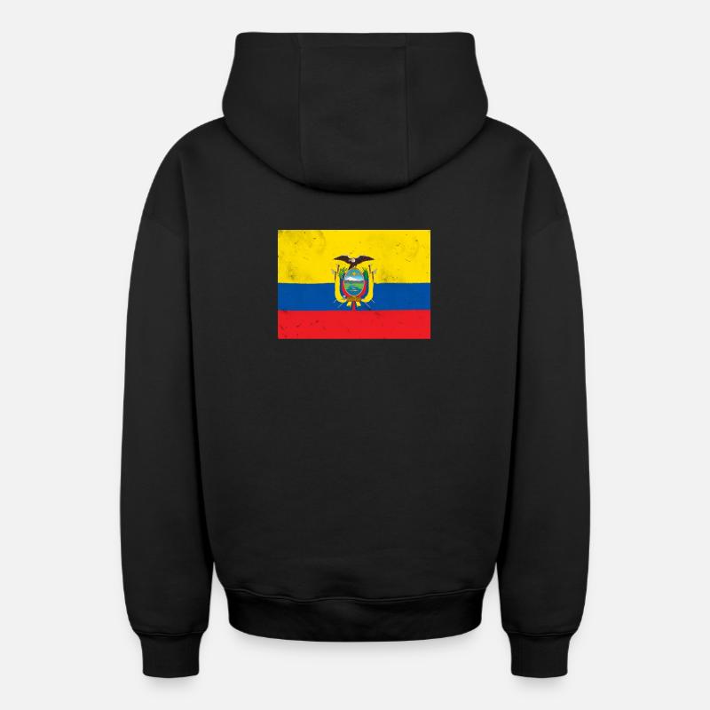 Drapeau de l’Équateur – andin - Sweat à capuche unisexe zippé oversize épais SPREAD - noir