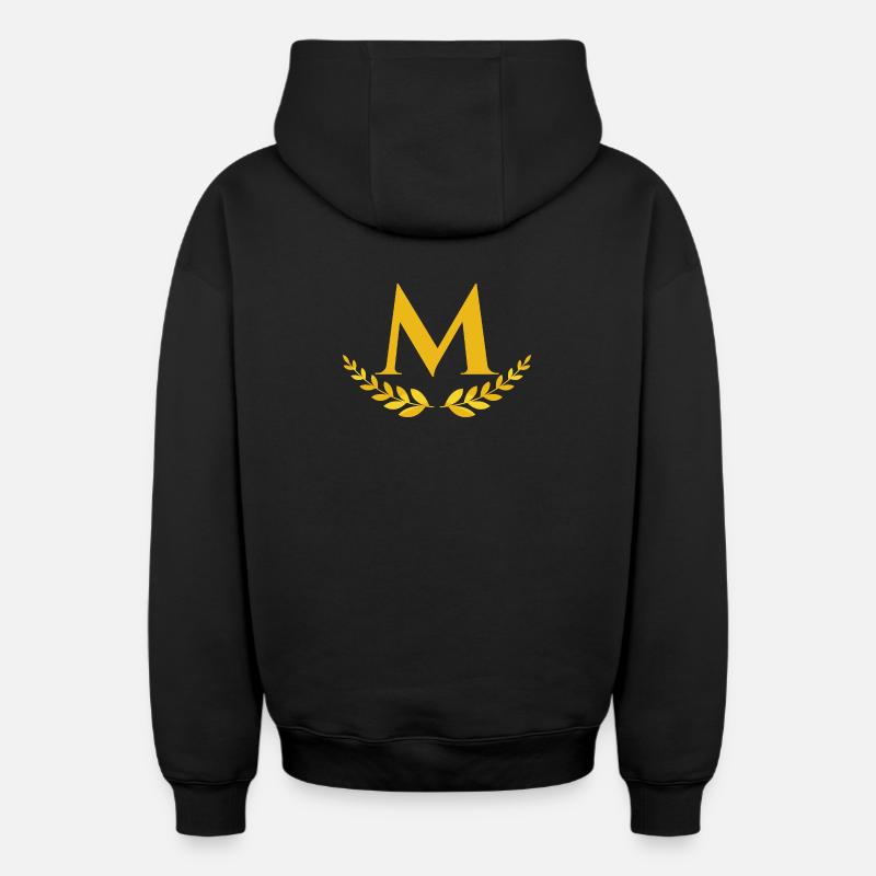 m - Sweat à capuche unisexe zippé oversize épais SPREAD - noir