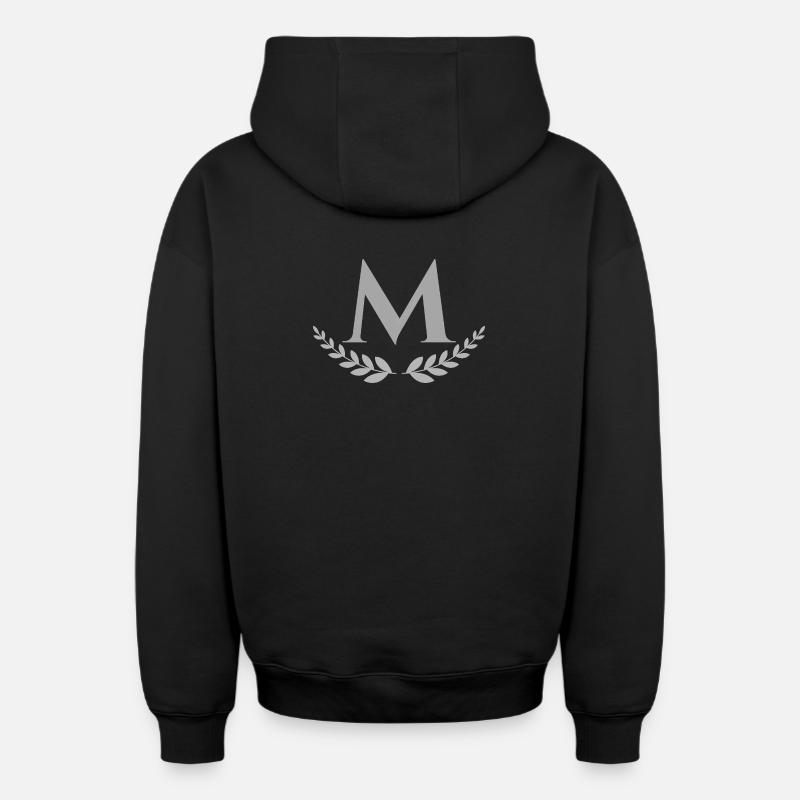 m - Sweat à capuche unisexe zippé oversize épais SPREAD - noir