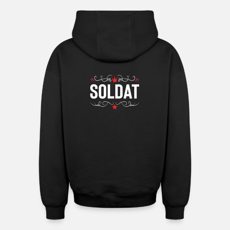 Profession de soldat - Sweat à capuche unisexe zippé oversize épais SPREAD - noir