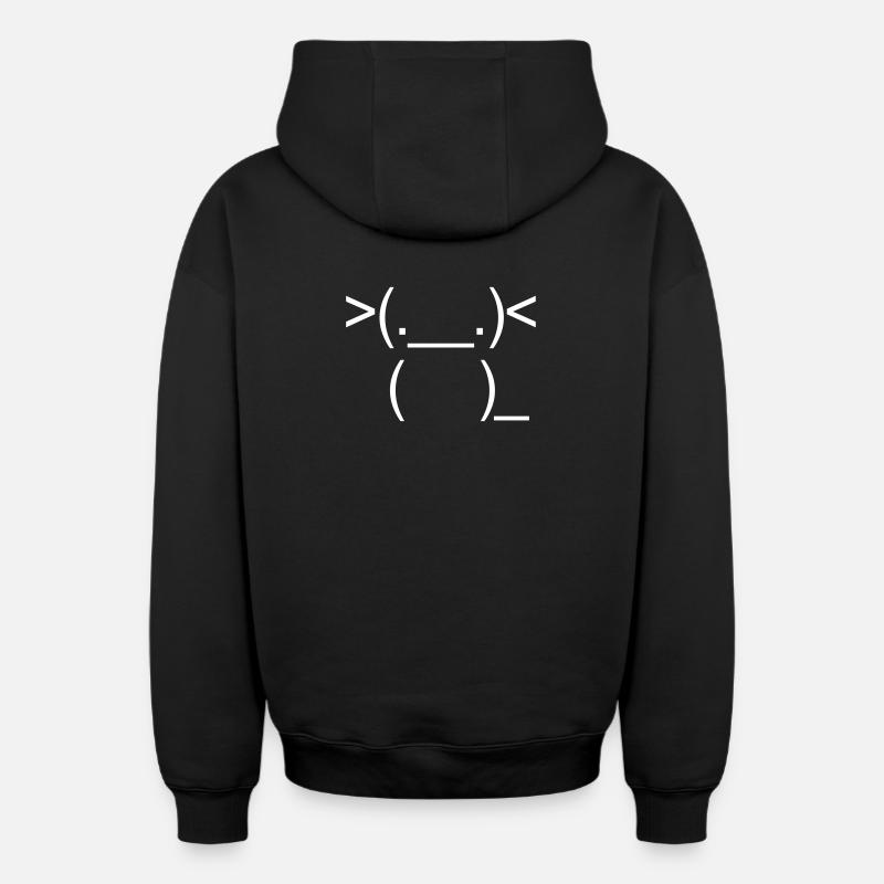 Axolotl ascii - Sweat à capuche unisexe zippé oversize épais SPREAD - noir