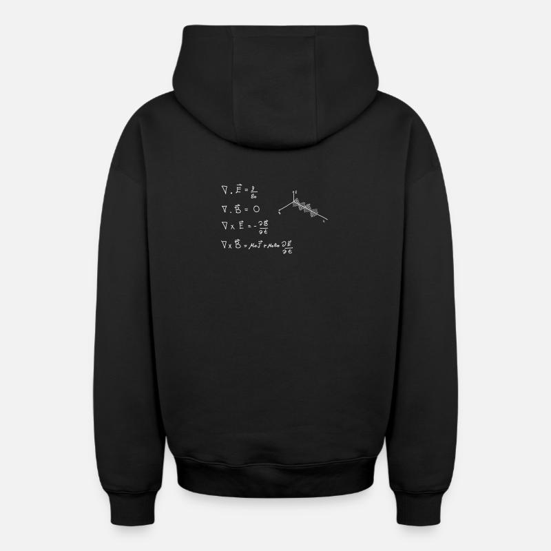 Équations de Maxwell - Sweat à capuche unisexe zippé oversize épais SPREAD - noir