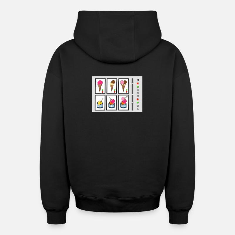 Machine à crème glacée - Sweat à capuche unisexe zippé oversize épais SPREAD - noir
