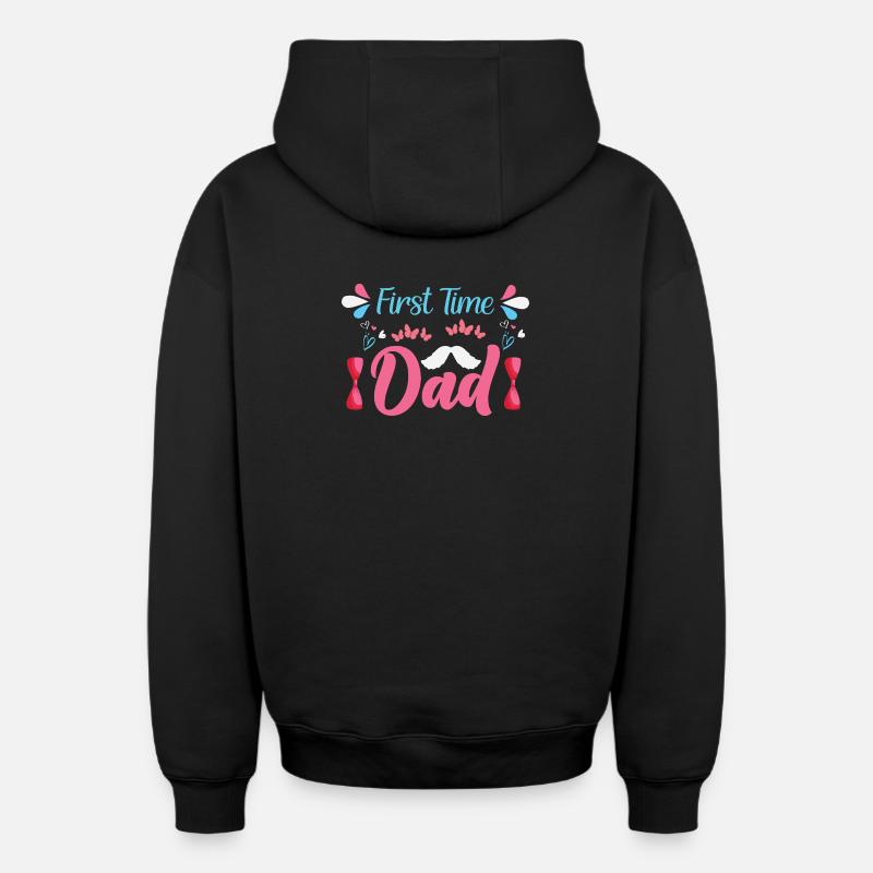 Werdender Papa Werdender Vater - Oversized Heavyweight Unisex Zip Hoodie - Schwarz