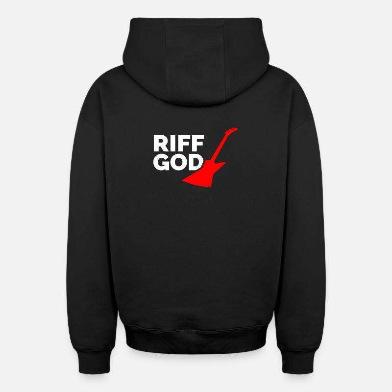 Riff God - Sweat à capuche unisexe zippé oversize épais SPREAD - noir