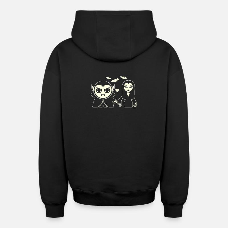 Vampire et Vampire de la Nuit - Sweat à capuche unisexe zippé oversize épais SPREAD - noir