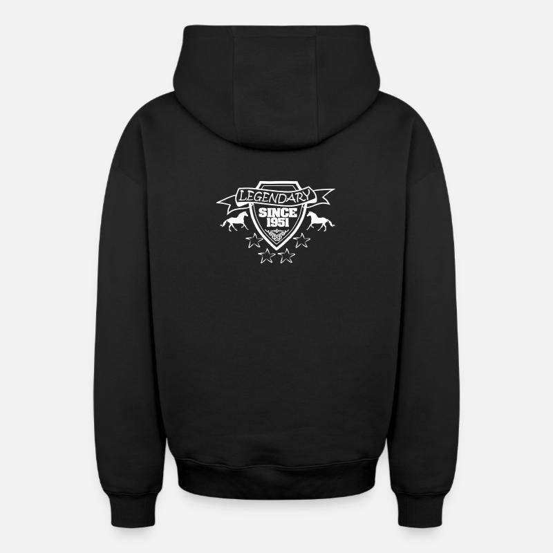 1951 - Sweat à capuche unisexe zippé oversize épais SPREAD - noir