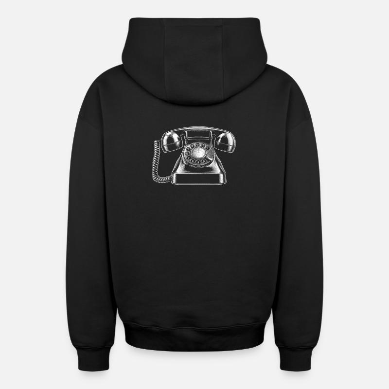 téléphone - Sweat à capuche unisexe zippé oversize épais SPREAD - noir