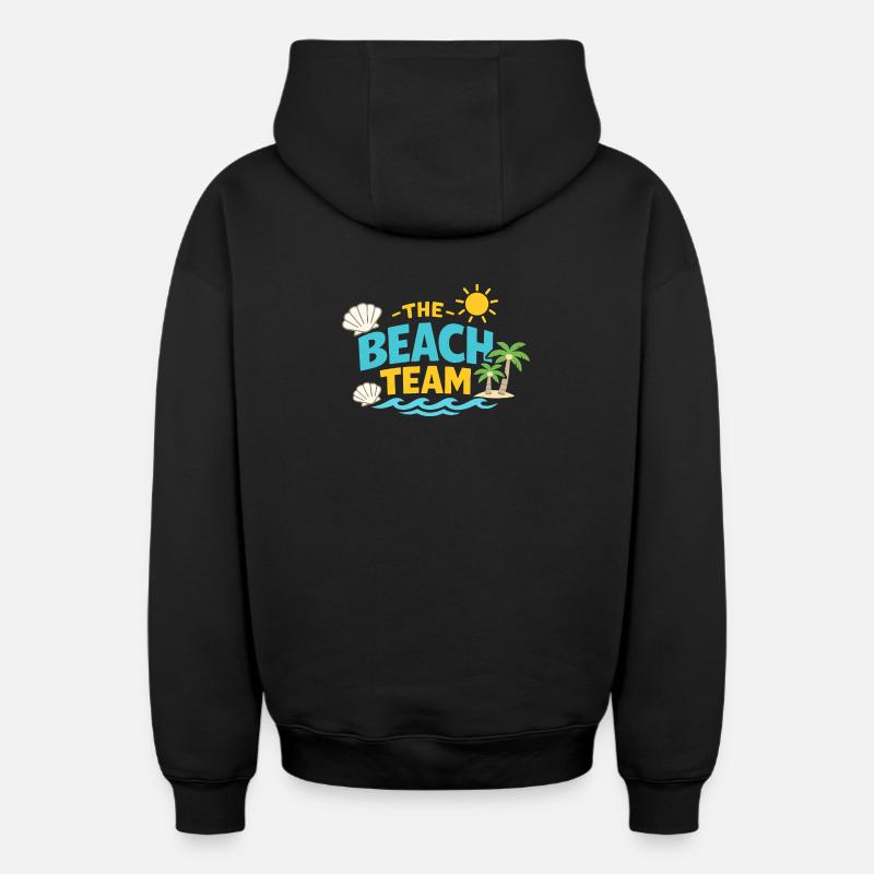 L’équipe de plage - Sweat à capuche unisexe zippé oversize épais SPREAD - noir
