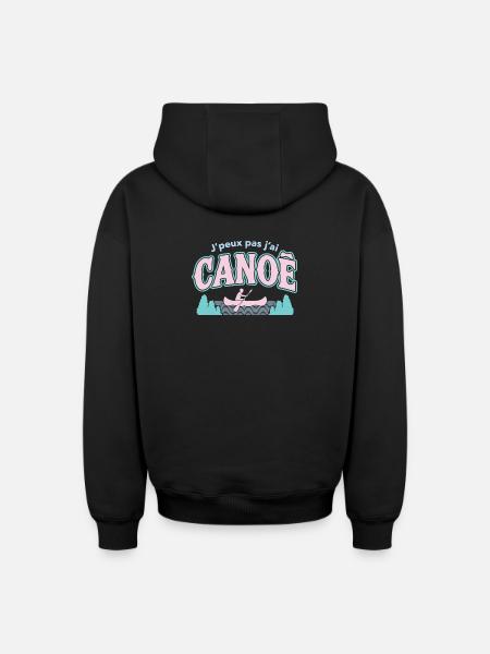 J'peux pas j'ai CANOE - Sweat à capuche unisexe zippé oversize épais SPREAD - noir
