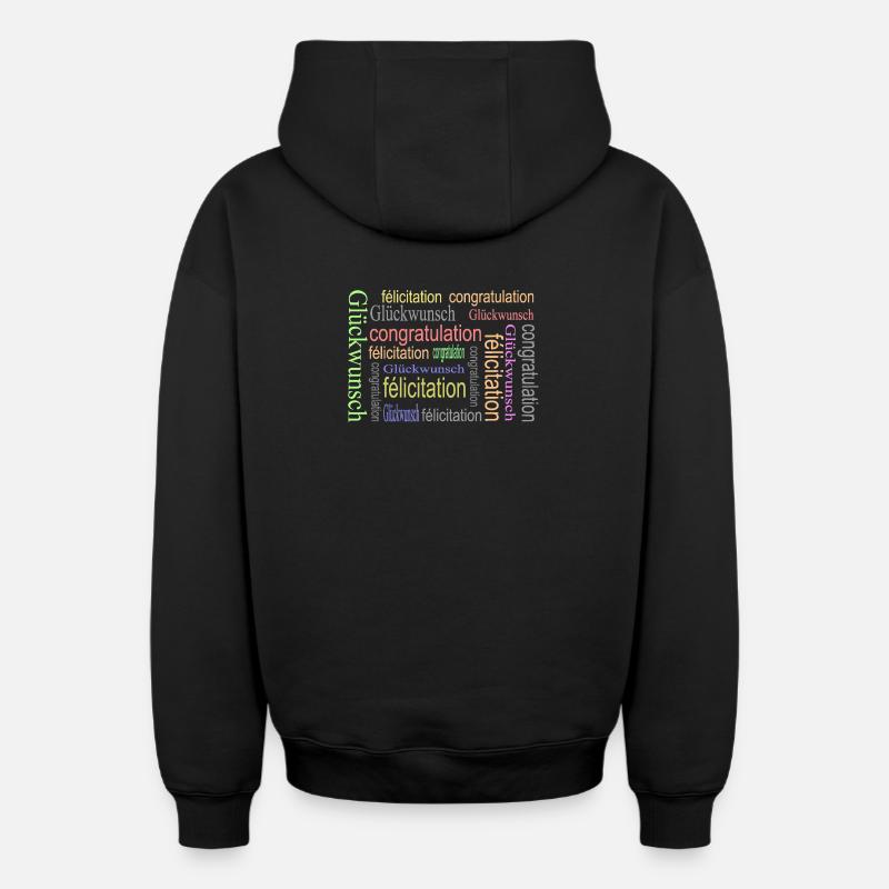 pattern - Oversized Heavyweight Unisex Zip Hoodie - black