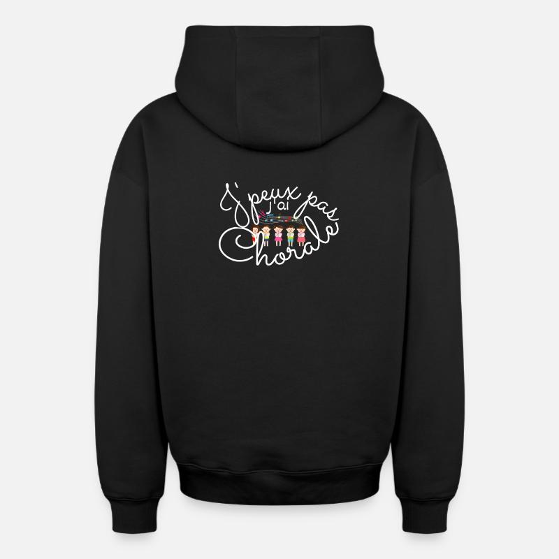 J'peux pas j'ai Chorale - Sweat à capuche unisexe zippé oversize épais SPREAD - noir