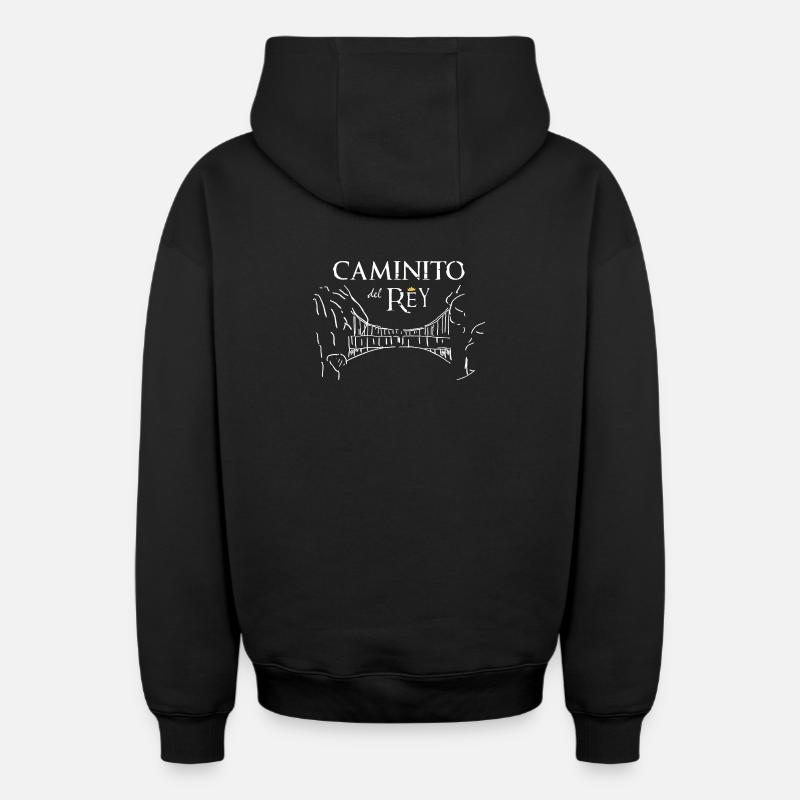 Caminito (foncé) - Sweat à capuche unisexe zippé oversize épais SPREAD - noir