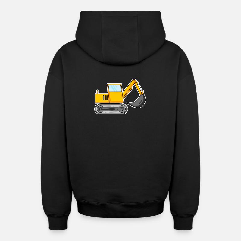 Bagger Baustelle Baggerfahrer - Oversized Heavyweight Unisex Zip Hoodie - Schwarz