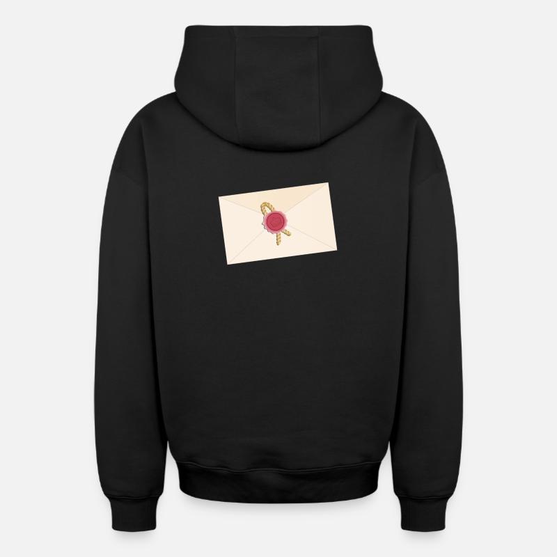 Enveloppe fermée avec sceau - Sweat à capuche unisexe zippé oversize épais SPREAD - noir