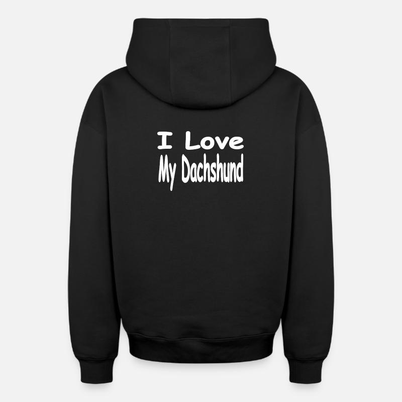 Teckel - Sweat à capuche unisexe zippé oversize épais SPREAD - noir