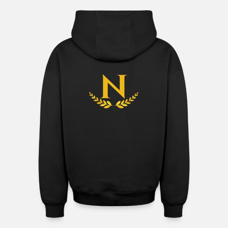 N - Sweat à capuche unisexe zippé oversize épais SPREAD - noir