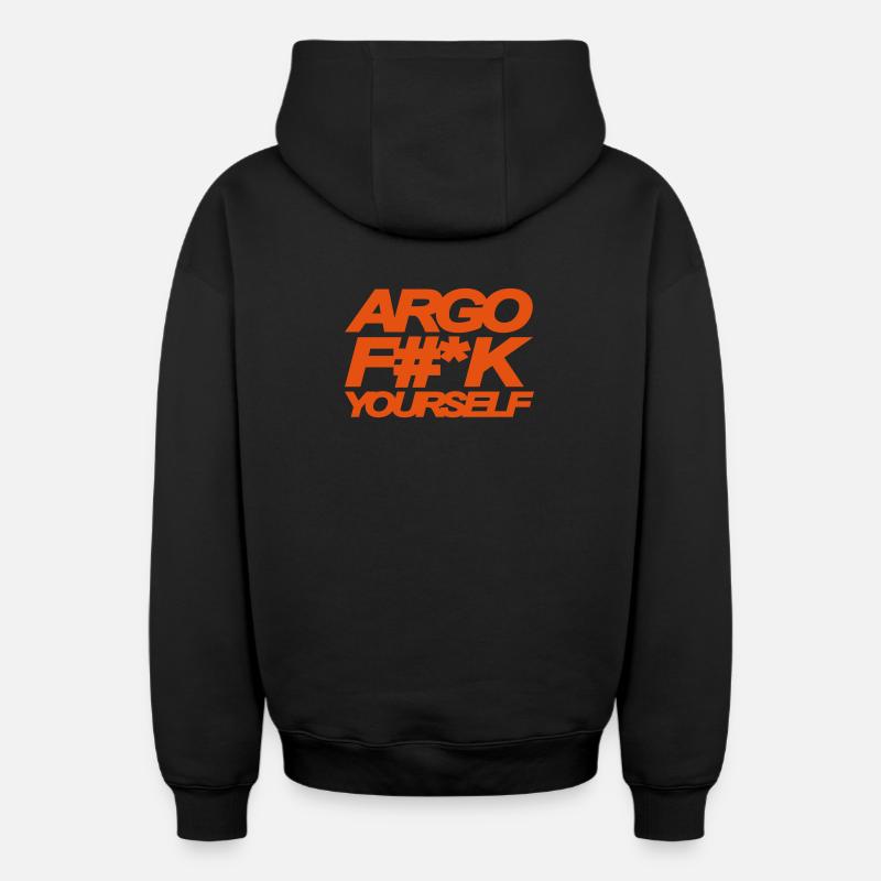 ARGO BAISE YOURSELF - Sweat à capuche unisexe zippé oversize épais SPREAD - noir