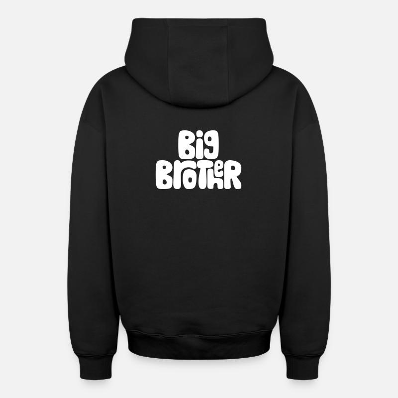 Grand frère - Sweat à capuche unisexe zippé oversize épais SPREAD - noir