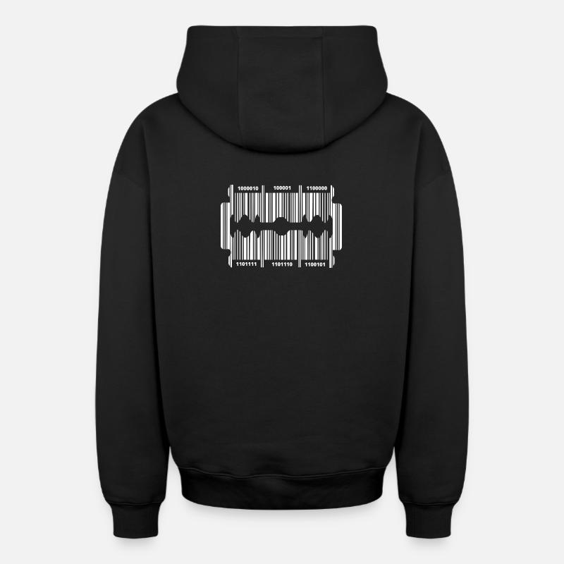 Lame de rasoir avec code - Sweat à capuche unisexe zippé oversize épais SPREAD - noir