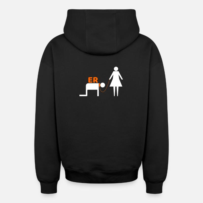 Nuit de poule - Sweat à capuche unisexe zippé oversize épais SPREAD - noir
