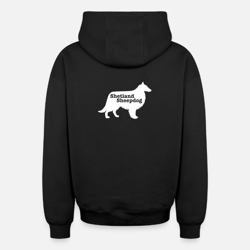 Berger Shetland - Sweat à capuche unisexe zippé oversize épais SPREAD - noir