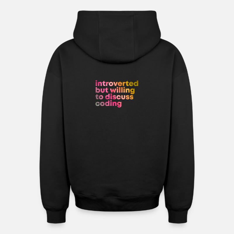 Coding - Oversized Heavyweight Unisex Zip Hoodie - black