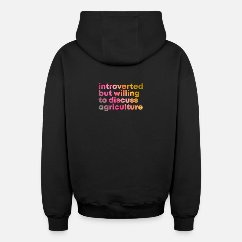 agriculture - Sweat à capuche unisexe zippé oversize épais SPREAD - noir
