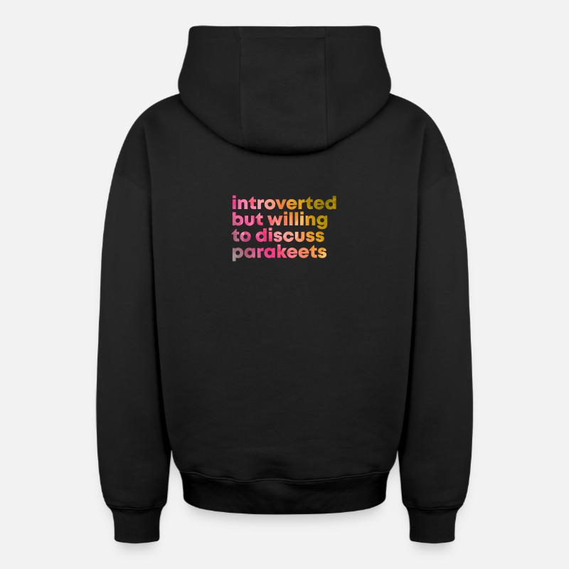 perruche - Sweat à capuche unisexe zippé oversize épais SPREAD - noir