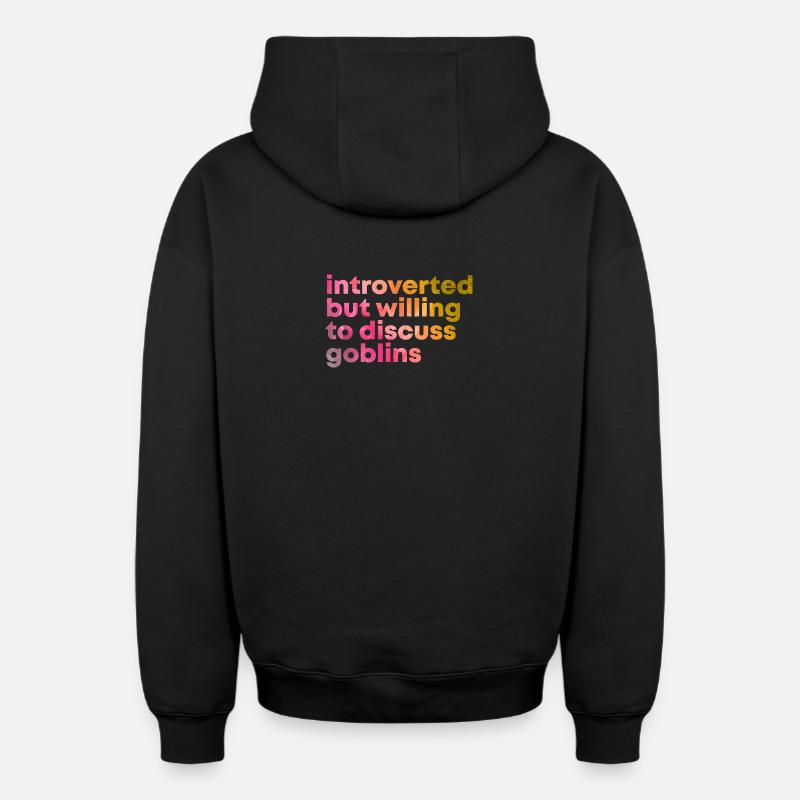 lutin - Sweat à capuche unisexe zippé oversize épais SPREAD - noir