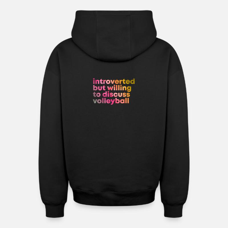 volley-ball - Sweat à capuche unisexe zippé oversize épais SPREAD - noir